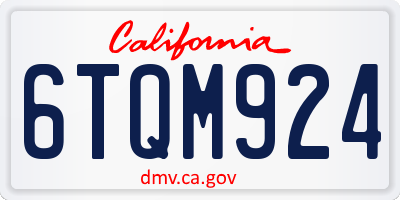 CA license plate 6TQM924