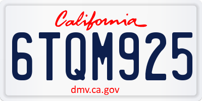 CA license plate 6TQM925