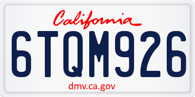 CA license plate 6TQM926