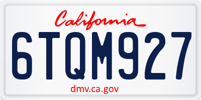 CA license plate 6TQM927