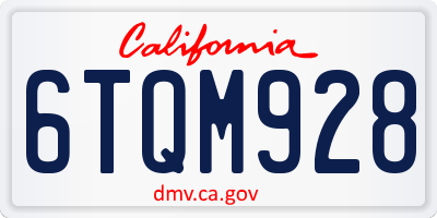 CA license plate 6TQM928