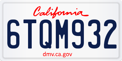 CA license plate 6TQM932