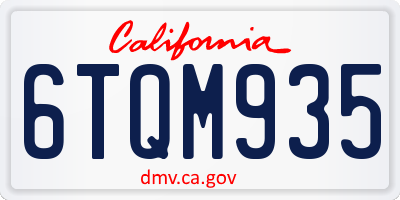 CA license plate 6TQM935