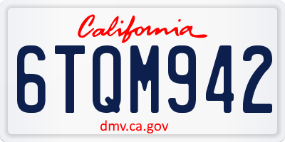 CA license plate 6TQM942