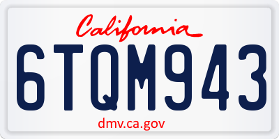 CA license plate 6TQM943