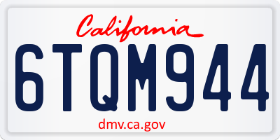 CA license plate 6TQM944