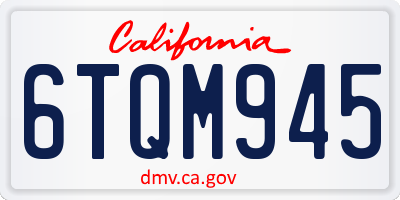 CA license plate 6TQM945