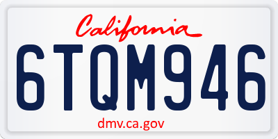 CA license plate 6TQM946