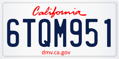 CA license plate 6TQM951