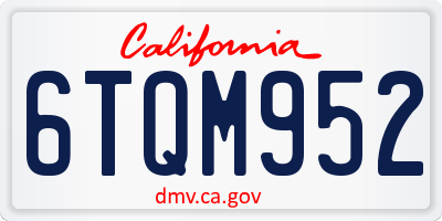 CA license plate 6TQM952