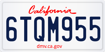 CA license plate 6TQM955