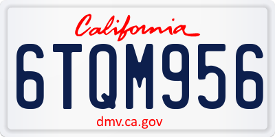 CA license plate 6TQM956