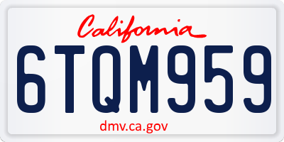 CA license plate 6TQM959