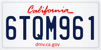 CA license plate 6TQM961