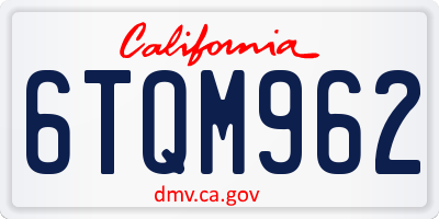 CA license plate 6TQM962