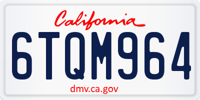 CA license plate 6TQM964