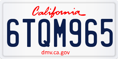 CA license plate 6TQM965