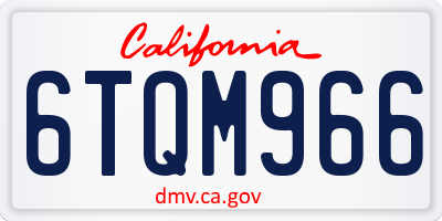 CA license plate 6TQM966