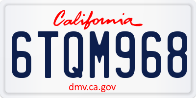 CA license plate 6TQM968