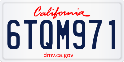 CA license plate 6TQM971