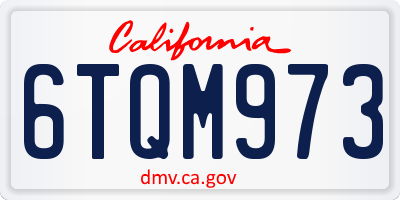 CA license plate 6TQM973