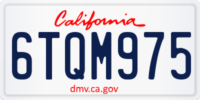 CA license plate 6TQM975