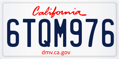 CA license plate 6TQM976