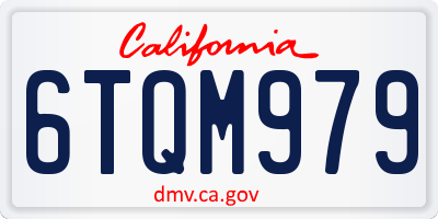 CA license plate 6TQM979