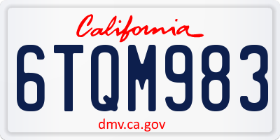 CA license plate 6TQM983