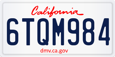 CA license plate 6TQM984