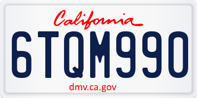 CA license plate 6TQM990