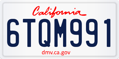 CA license plate 6TQM991