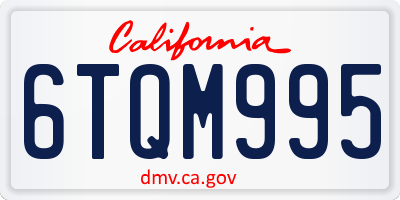 CA license plate 6TQM995