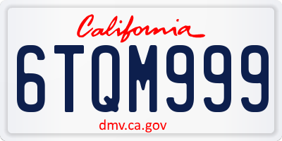 CA license plate 6TQM999