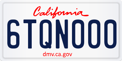 CA license plate 6TQN000