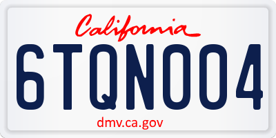 CA license plate 6TQN004
