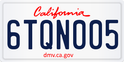 CA license plate 6TQN005