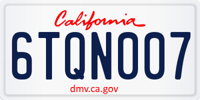 CA license plate 6TQN007