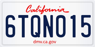 CA license plate 6TQN015