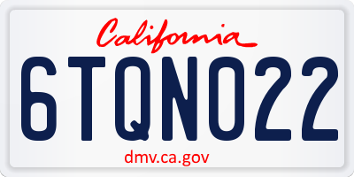 CA license plate 6TQN022