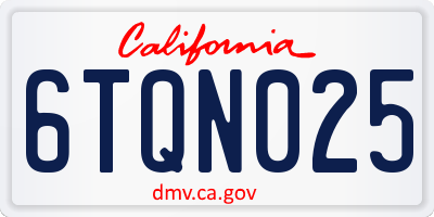 CA license plate 6TQN025