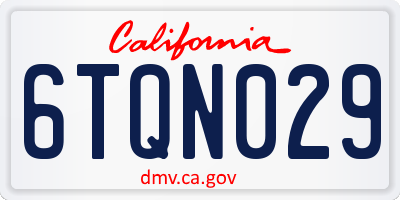 CA license plate 6TQN029