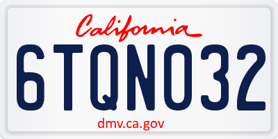 CA license plate 6TQN032