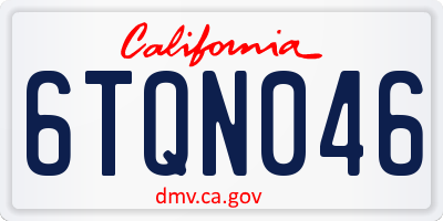 CA license plate 6TQN046