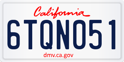CA license plate 6TQN051