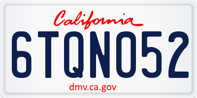 CA license plate 6TQN052
