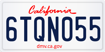 CA license plate 6TQN055