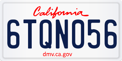 CA license plate 6TQN056