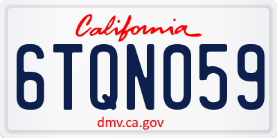 CA license plate 6TQN059