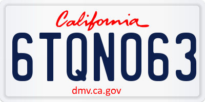 CA license plate 6TQN063